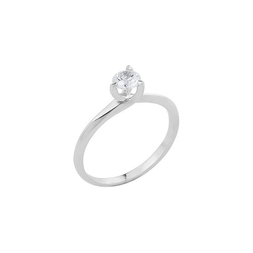 SOLITAIRE WHITE GOLD RING 14CT WITH ZIRCON