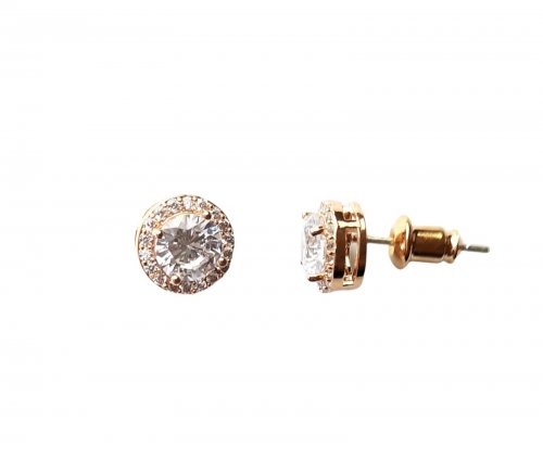 SILVER EARRINGS IN GOLDEN COLOR WITH ZIRCONS