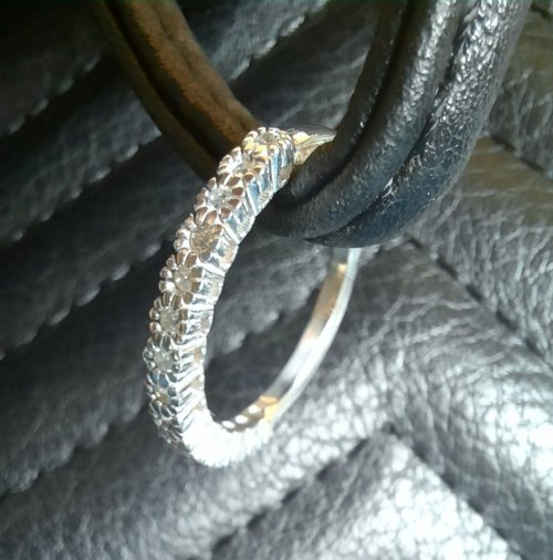 SILVER HALF ETERNITY RING WITH ZIRCONS