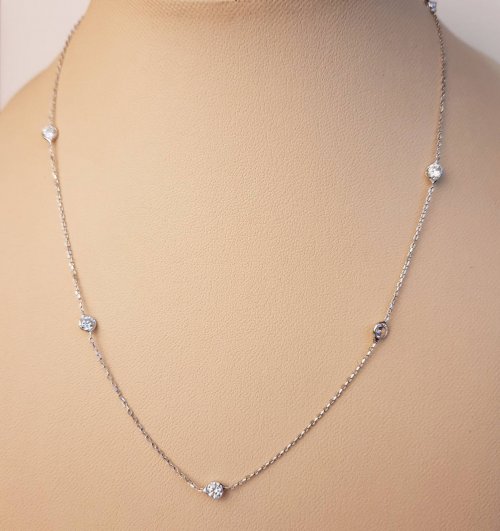 SILVER NECKLACE WITH WHITE ZIRCONS