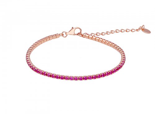 SILVER BRACELET IN ROSE COLOR WITH ZIRCONS