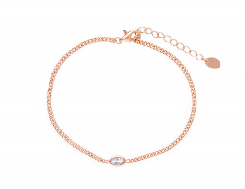SILVER BRACELET WITH ZIRCON IN ROSE COLOR