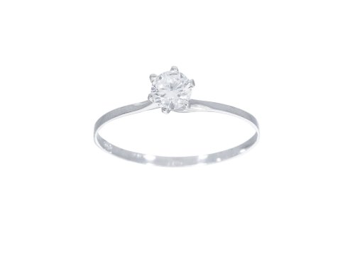 WHITE GOLD RING 14CT WITH ZIRCON