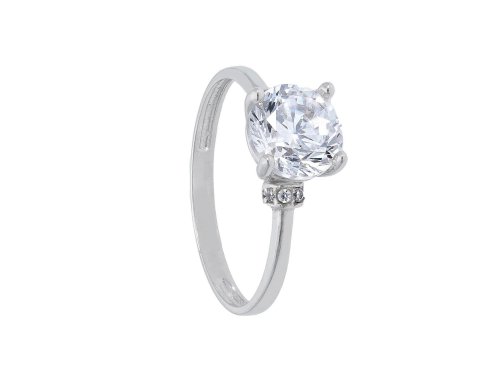 WHITE GOLD RING 14CT WITH CUBIC ZIRCONS