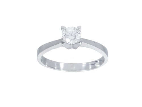 SOLITAIRE WITHE GOLD RING 14CT WITH CUBIC ZIRCONS
