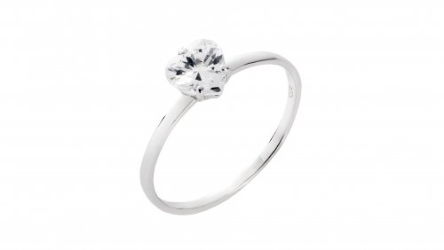 SOLITAIRE WHITE GOLD RING 9CT WITH ZIRCON