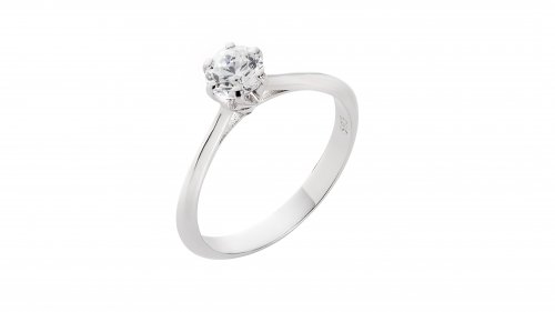  SOLITAIRE WHITE GOLD RING 14CT WITH ZIRCON