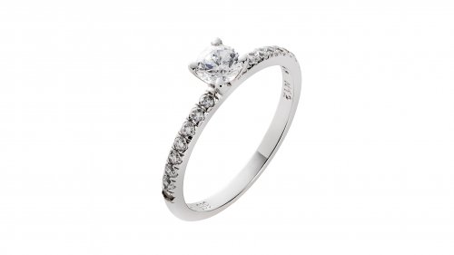 SOLITAIRE WHITE GOLD RING 14CT WITH ZIRCONS