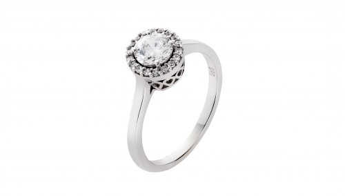 SOLITAIRE WHITE  GOLD RING 14CT WITH ZIRCONS