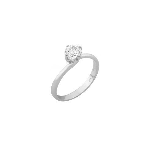 SOLITAIRE WHITE GOLD RING 14CT WITH ZIRCON