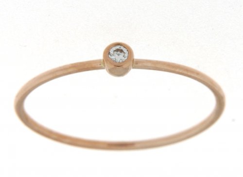 ROSE GOLD RING 18CT WITH WHITE DIAMOND 0.03ct