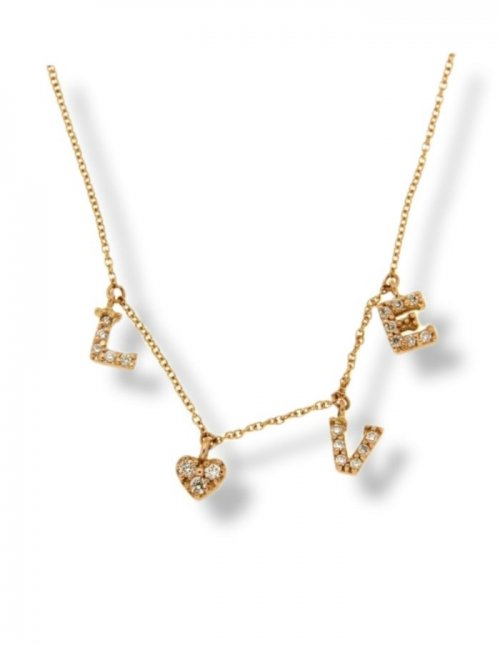  GOLDEN NECKLACE 18CT WITH WHITE DIAMONDS 0.14ct