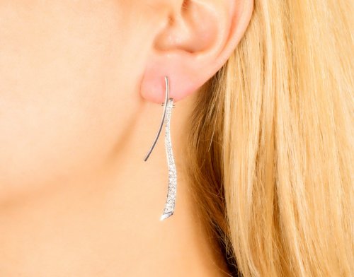 WHITE GOLD EARRINGS 18CT WITH WHITE DIAMONDS 0.30ct
