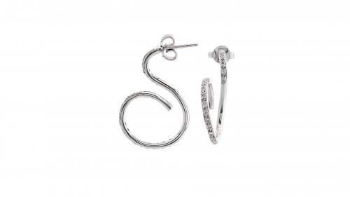 WHITE GOLD EARRINGS 18CT WITH WHITE DIAMONDS 0.61ct