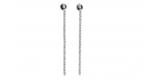 WHITE GOLD EARRINGS 18CT WITH WHITE DIAMONDS 0.63ct