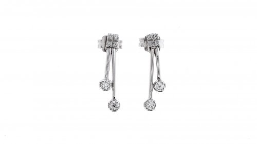 WHITE GOLD EARRINGS 18CT WITH WHITE DIAMONDS 0.33ct