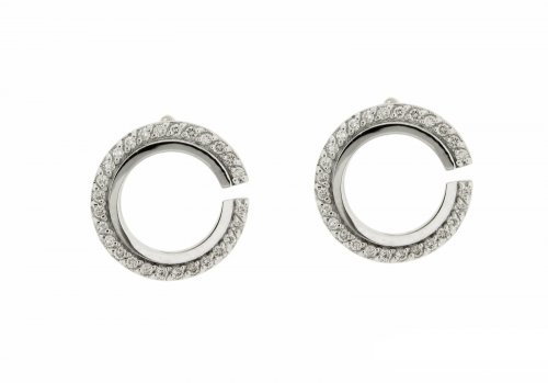 WHITE GOLD EARRINGS 18CT WITH WHITE DIAMONDS 0.38ct