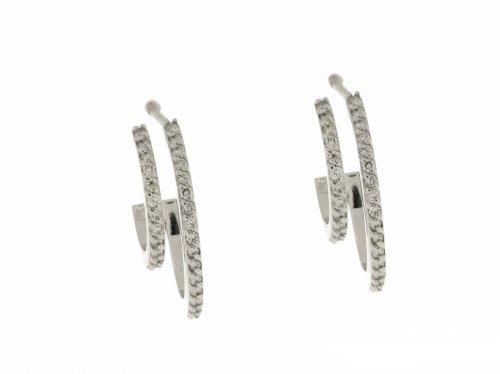 WHITE GOLD EARRINGS 18CT WITH WHITE DIAMONDS 0.31ct