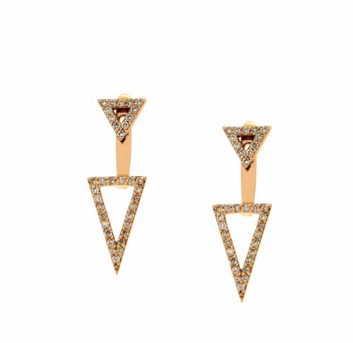 ROSE GOLD EARRINGS 18CT WITH WHITE DIAMONDS 0.35ct