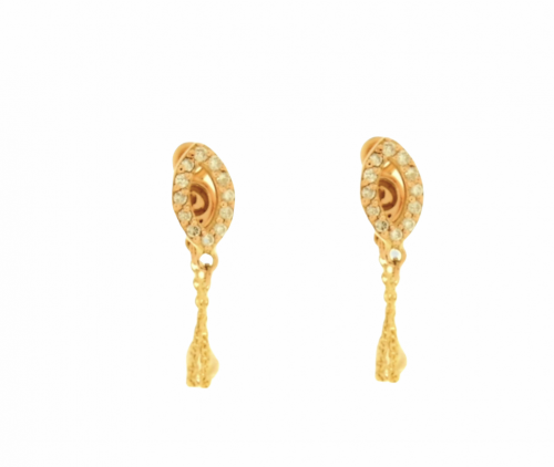 GOLDEN EARRINGS 18CT WITH WHITE DIAMONDS 0.12ct
