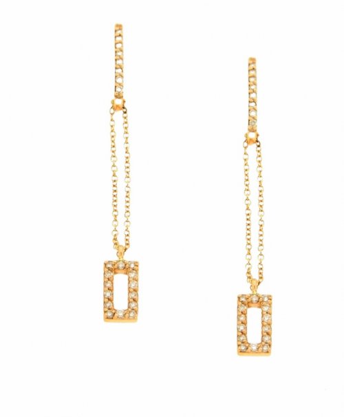 GOLDEN EARRINGS 18CT WITH WHITE DIAMONDS 0.22ct