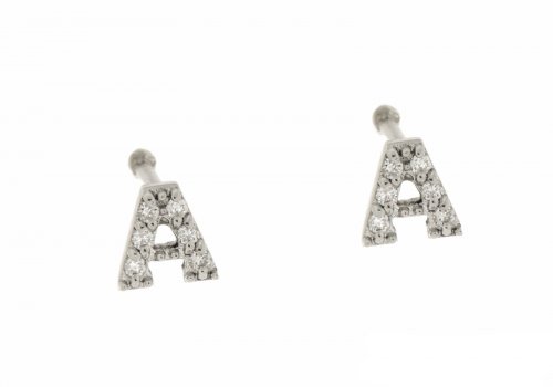 WHITE GOLD EARRINGS 18CT WITH WHITE DIAMONDS 0.06ct
