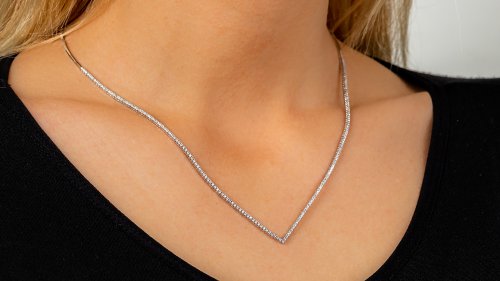 WHITE GOLD NECKLACE 14CT WITH ZIRCONS
