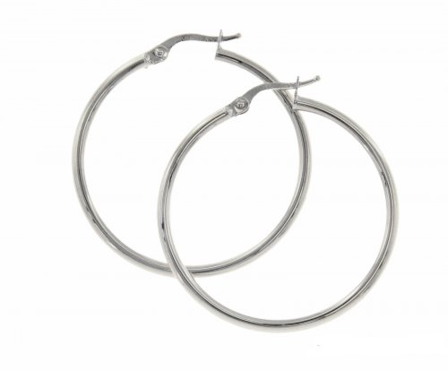 WHITE GOLD HOOPS 14CT