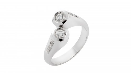 SOLITAIRE WHITE GOLD RING 18CT WITH WHITE DIAMOND 0.37ct