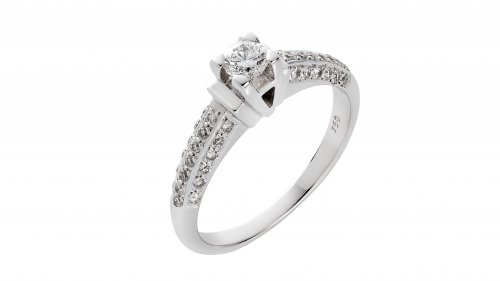 SOLITAIRE WHITE GOLD RING 18CT WITH WHITE DIAMOND 0.25ct