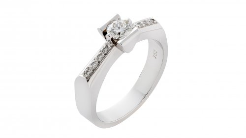 SOLITAIRE WHITE GOLD RING 18CT WITH WHITE DIAMOND 0.30ct