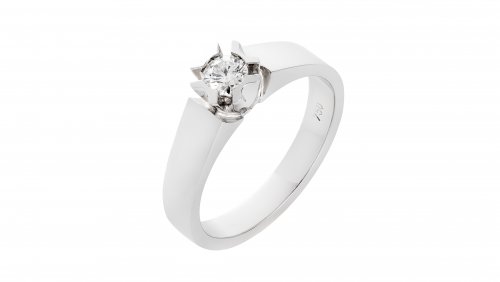 SOLITAIRE WHITE GOLD RING 18CT WITH DIAMOND 0.21ct