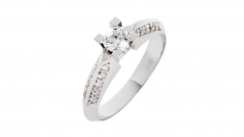 SOLITAIRE WHITE GOLD RING 18CT WITH WHITE DIAMOND 0.30ct