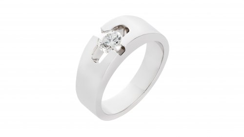 SOLITAIRE WHITE GOLD RING 18CT WITH WHITE DIAMOND 0.46ct