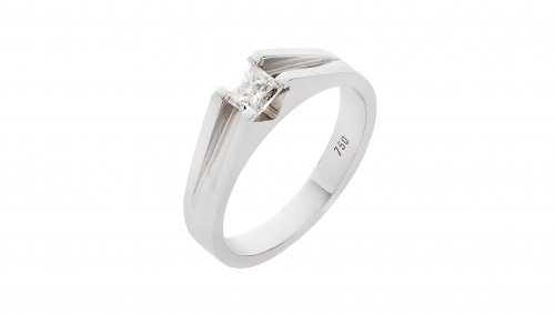 SOLITAIRE WHITE GOLD RING 18CT WITH WHITE DIAMOND 0.32ct