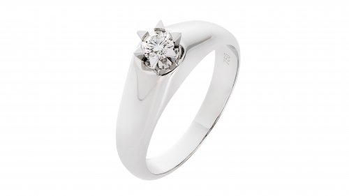 SOLITAIRE WHITE GOLD RING 18CT WITH WHITE DIAMOND 0.21ct