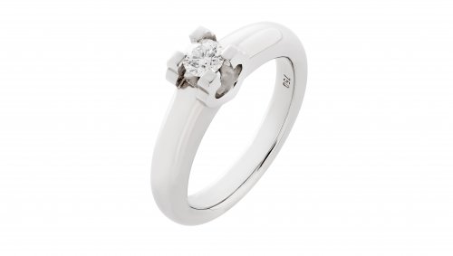 SOLITAIRE WHITE GOLD RING 18CT WITH WHITE DIAMOND 0.28ct