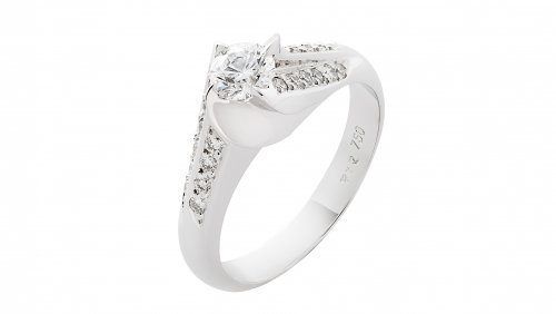 SOLITAIRE WHITE GOLD RING 18CT WITH WHITE DIAMOND 0.40ct