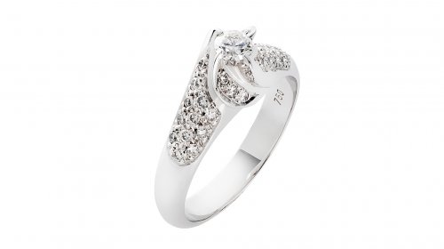 SOLITAIRE WHITE GOLD RING 18CT WITH WHITE DIAMOND 0.18ct