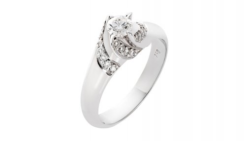SOLITAIRE WHITE GOLD RING 18CT WITH WHITE DIAMOND 0.27ct