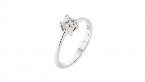 SOLITAIRE WHITE GOLD RING 18CT WITH WHITE DIAMOND 0.45ct