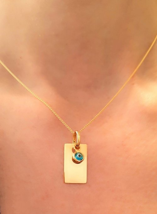  GOLDΕΝ PENDANT 9CT WITH BLUE EYE