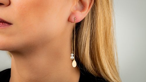 GOLDEN EARRINGS 14CT WITH PEARLS