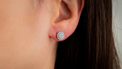 WHITE GOLD EARRINGS 14CT WITH ZIRCONS