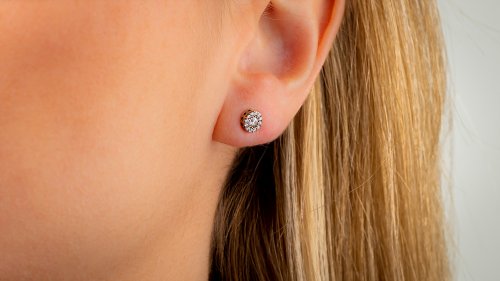 ROSE GOLD EARRINGS 14CT WITH ZIRCONS