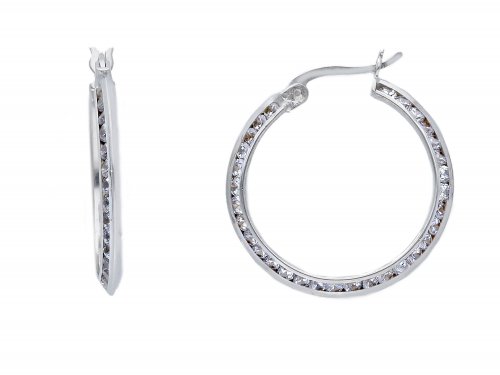 WHITE GOLD EARRINGS 14ct WITH ZIRCONS