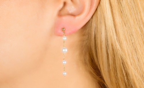GOLDEN EARRINGS 14CT WITH WHITE PEARLS