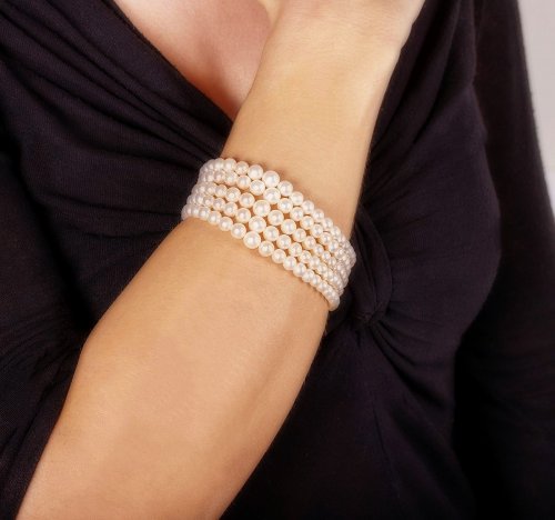 GOLDEN BRACELET 14CT WITH DIAMONDS 3.50ct AND WHITE PEARLS